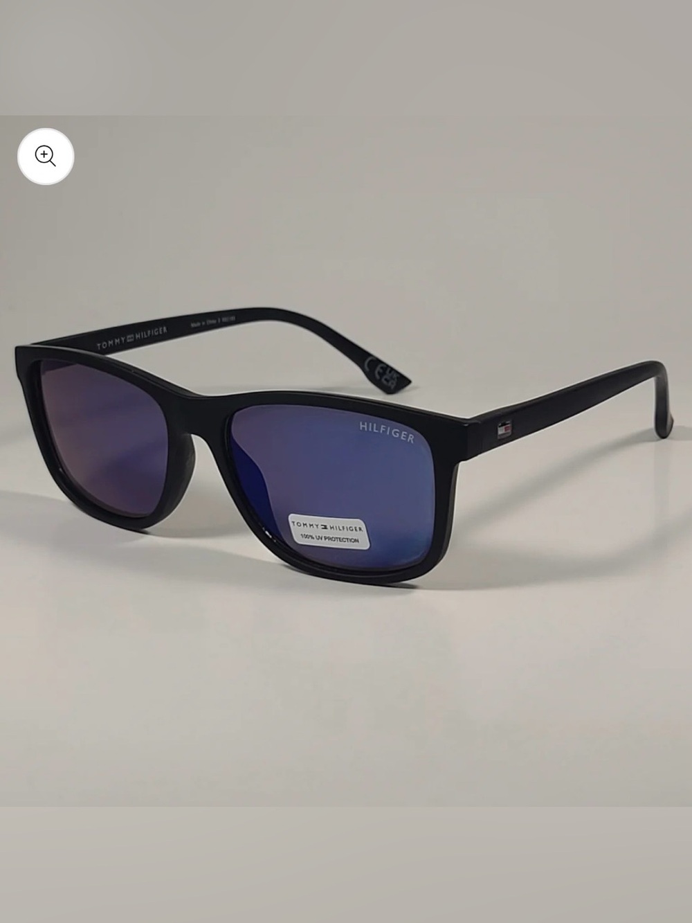 Tommy Hilfiger MP OM663 Rectangular Sunglasses Matte Black Blue Violet Flash Len
